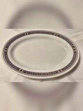 Vintage Shenango China Oval Serving Platter 10" Restaurant Ware Floral Border US